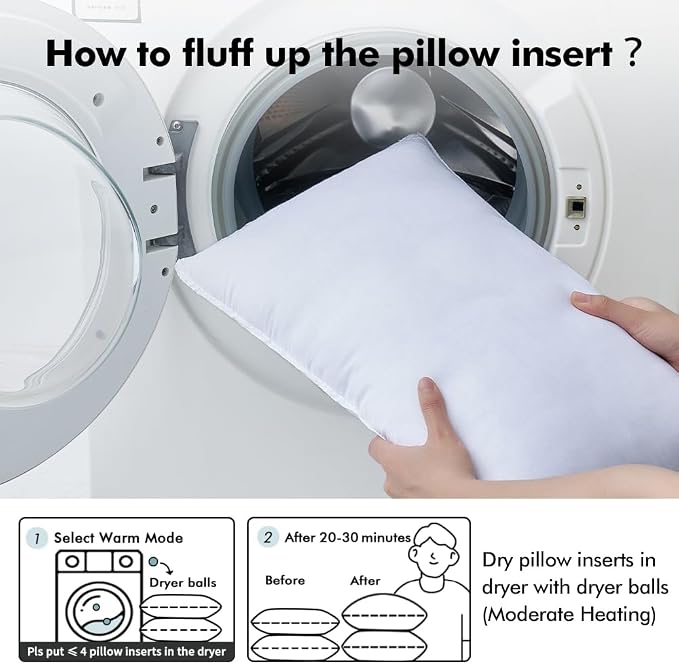 MIULEE 24x24 Down Alternative Pillow Inserts,Pack of 4 Euro Throw Pillows 24 x 24 Inch Body Bed Sleeping Ultra Soft Fluffy Form for Sofa Couch Bed