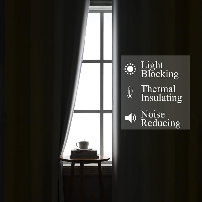 Estelar Textiler Yellow and Greyish White Ombre Blackout Curtains 45 Inch Length 2 Panels, Full Room Darkening Gradient Drapes for Bedroom,Thermal Insulated Grommet Short Curtains for Bathroom,42Wx45L