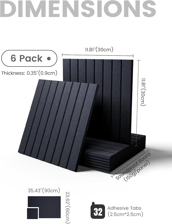 Fluxynara Large Felt Bulletin Board 36" x 24" Cork Board Alternative-6 Pack with 32 Safe Removable Adhesive Tabs, Cork Boards for Walls Cork Board for Home Office Classroom Pin Board-Navy Blue