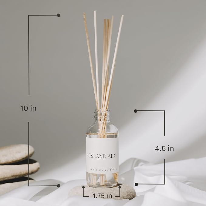 Sweet Water Decor Relax Girl Clear Reed Diffuser Set – Aromatherapy Home Fragrance with Peppermint, Cedar, Clove & Eucalyptus Notes – Long-Lasting Scent for Bedroom & Bathroom – Lasts Up to 4 Months