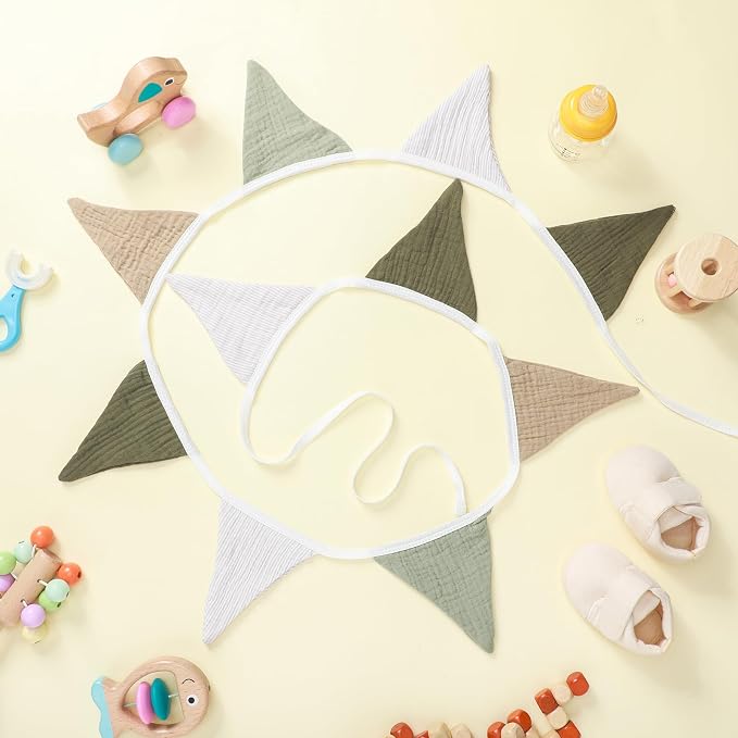 Oudain 2 Pcs Pennant Banner Flags Nursery Garland Triangle Bunting Flags Playroom Wall Decor Banner for Nursery Baby Shower Birthday Boho Wedding Party Event, Each 7.75 ft(Deep Color)