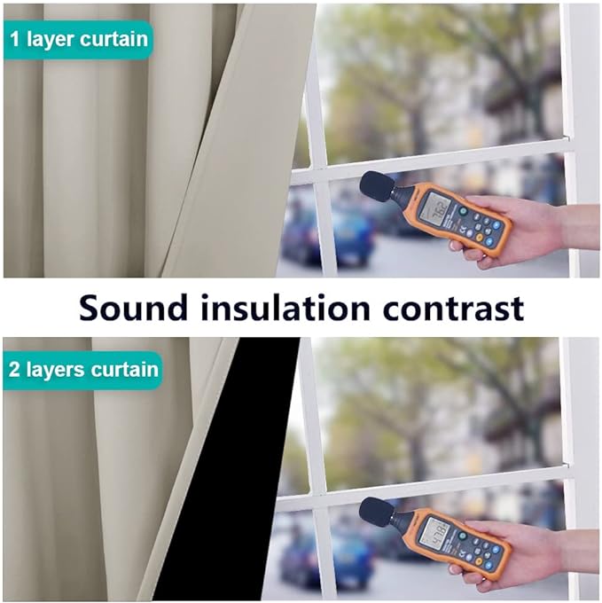NICETOWN Natural 100% Blackout Curtains for Windows, Pack of 2, 52 inches W x 102 inches L, Super Heavy-Duty Black Lined Total Darkness Drapes for Bedroom, Privacy Assured Window Treatment for Patio