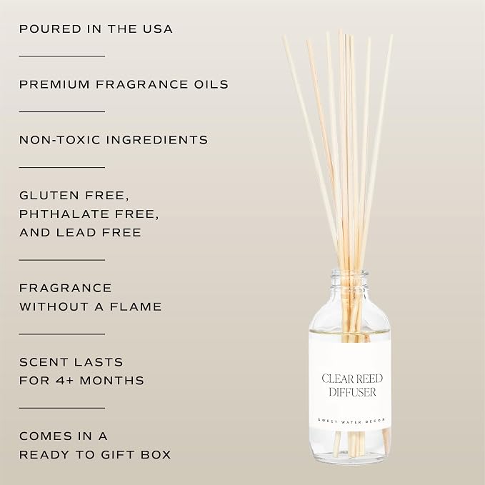 Sweet Water Decor Island Air Reed Diffuser Set | Tropical Fruits, Citrus, Sugar, Exotic Mountain Greens | Long Lasting | Summer Diffuser Oil