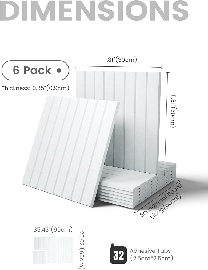 Fluxynara Large Felt Bulletin Board 36"x24" Cork Board Alternative - 6 Pack with 32 Safe Removable Adhesive Tabs, Cork Boards for Walls for Home Office Classroom Pin Board-Cold White