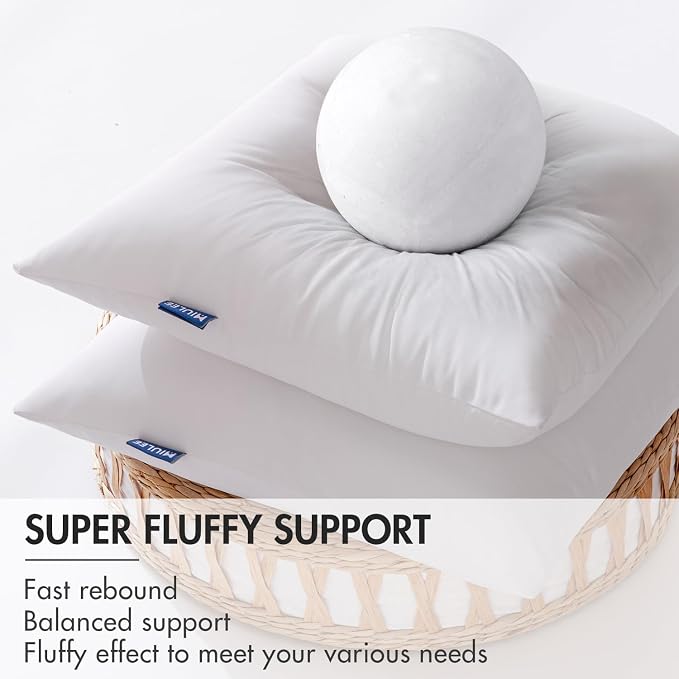 MIULEE 16x16 Outdoor Pillows,Set of 4 Throw Pillows Waterproof,Soft Support Throw Inserts Decorative Water Resistant for Patio Furniture and Garden