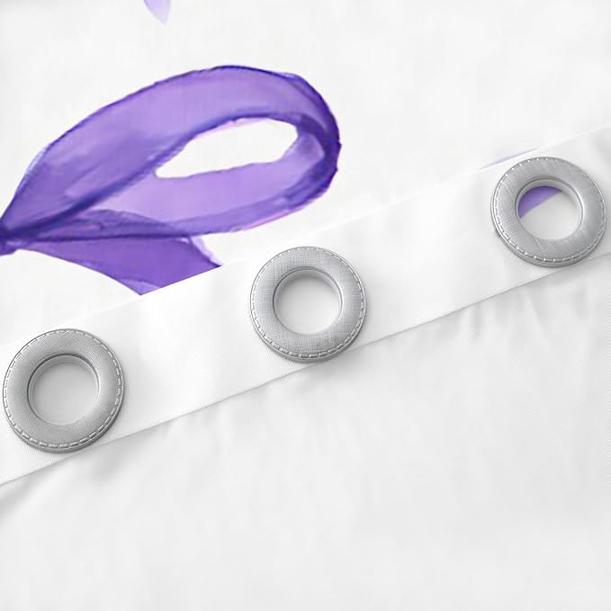 Feelyou Bow Room Darkening Blackout Curtain Boys Girls (2 Panels, 38 x 54 Inch) Purple Girls Bow Curtains for Bedroom Living Room Cute Bowknot Blackout Curtains Kawaii Window Treatments