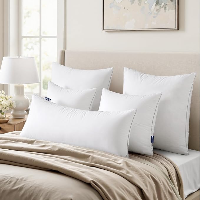 MIULEE 18 x 18 Pillow Inserts (Set of 2) -Decorative Throw Pillows for Couch Sofa with 100% Cotton Covers