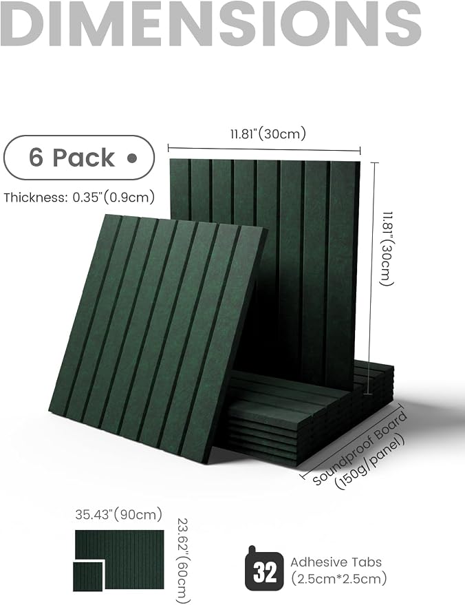 Fluxynara Large Felt Bulletin Board 36"x24" Cork Board Alternative - 6 Pack with 32 Safe Removable Adhesive Tabs, Cork Boards for Walls Cork Board for Home Office Classroom Pin Board- Pine Green
