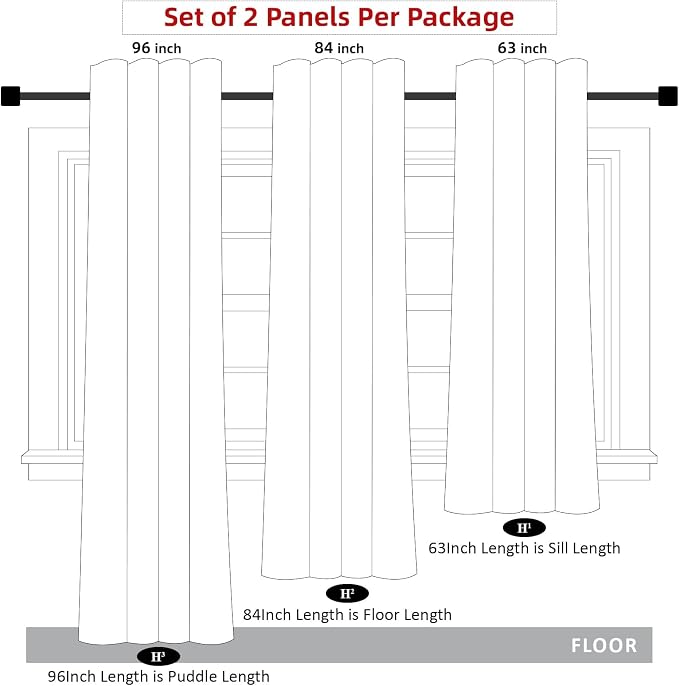 OYX Boho Floral Curtains 84 Inch, Farmhouse Floral Linen Drapes with Tassels, Light Filtering Semi Sheer Curtains for Living Room Bedroom, 2 Panels, Rod Pocket, 52Wx84L