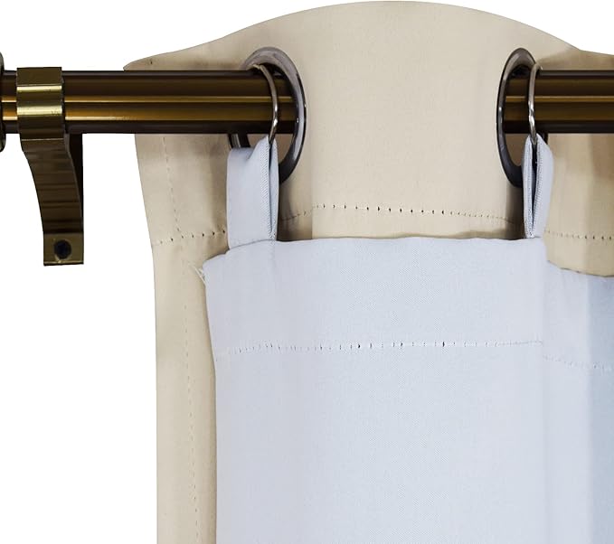 ENJOYBRIDAL Blackout Curtain Liner 50x80 Inch for 84 Inch Curtains, Thermal Insulated Drape Liner with 16 Rings, Room Darkening & Privacy Protection Curtain Liner
