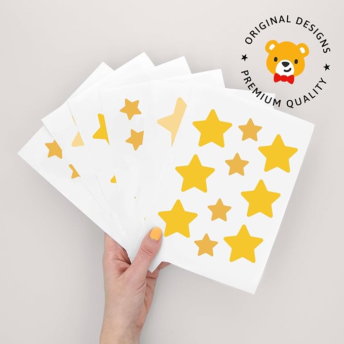 Removable Wall Decals for Kids Room – Peel and Stick Wall Stickers for Girls & Boys Bedroom, Playroom & Nursery – Easy to Apply Wall Decor - Stars