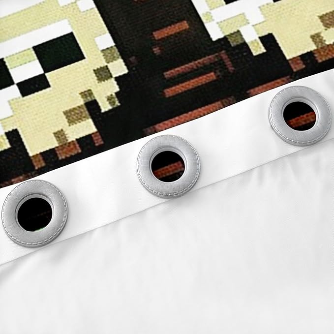 Castle Fairy Video Games Window Curtain,Colorful Pixelated Themed Bedroom Decor Curtains for Kids Boys Teens,Sandbox Block Window Treatment Funny Gamer Blackout Drapes 2 Panels,52Wx96L