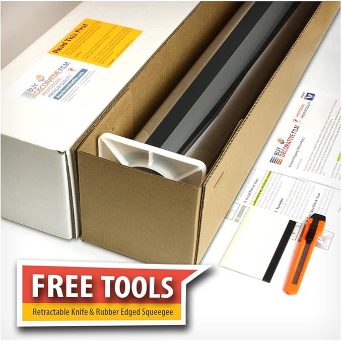 BDF S4MS15 Window Film Security and Daytime Privacy 4 Mil Mirror Silver (Dark) - 24in X 14ft