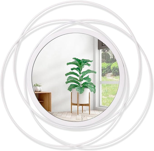 24 Inches Decorative Wall Round Mirror for Home Decor for Living Room, Bathroom, Bedroom, Washrooms Modern Circle Mirror with Metal Frame
