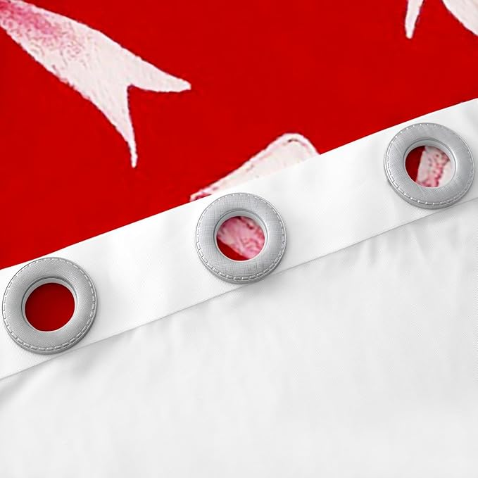 Erosebridal Pink Bow Kids Curtain Watercolor Lovely Girls Bows Window Curtain 52" Wx63 L Cute Bowknot Window Treatments Kawaii Bow Tie Red 30%-50% Blackout Curtains for Bedroom