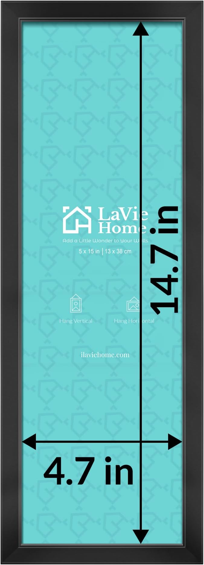 LaVie Home 5x15 Picture Frame Black, Panoramic Picture Frame for Wall Decoration, Classic Black Minimalist Style Suitable for Decorating Houses, Offices, Hotels（1 Pack）