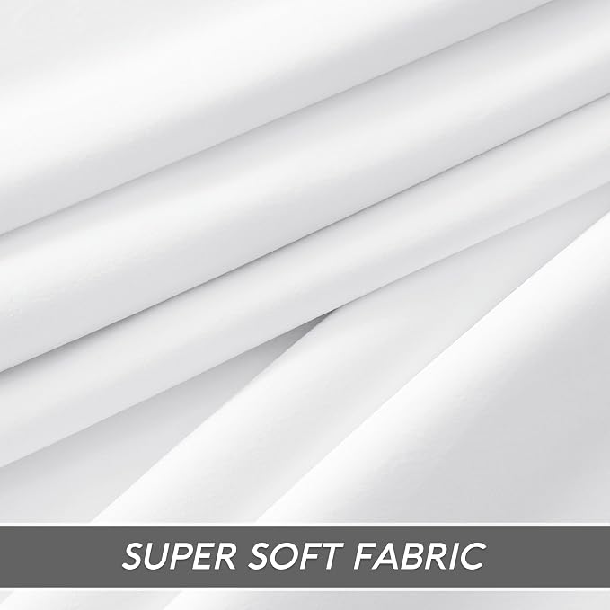 RYB HOME White Velvet Curtains 96 inch, 2 Layers Room Darkening Window Curtains for Living Room Thermal Insulated Privacy Backdrop with Pleat Tape, White, W48 x L96 inch, 1 Panel