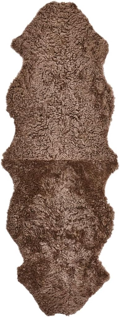 Nordic Sheep Real Sheepskin Rug 2x6 ft | Sheepskin Rugs for Living Room and Sofa | Large Bedside Rugs for Bedrooms is Breathable & Heat-regulating | Fluffy Rug in Color Light Brown