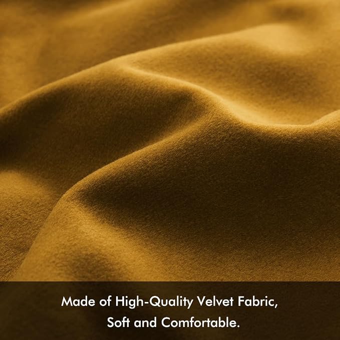 MIULEE Velvet Throw Pillow Covers 12x20 Inch, Pack of 2 - Mustard Yellow, Soft Solid Lumbar Decorative Pillow Covers Modern Luxury Home Decor for Spring Couch Sofa Bedroom Livingroom