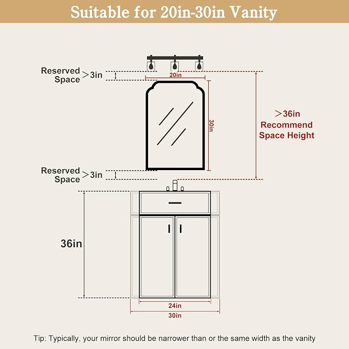 WallBeyond Wood Frame Wall Mirror Rounded Corner Arch Rectangle Mirror for Entryway, Living Room or Bedroom Home Decor - Light Woodgrain [20" x 30" Natural ]