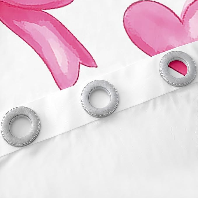Erosebridal Pink Bow 38" Wx45 L Window Curtain for Girls,Kawaii Love Bowknot Kids Window Treatments Cute Girly Bow Curtain Romantic Heart Bowknot Curtains & Drapes Bedroom Decor