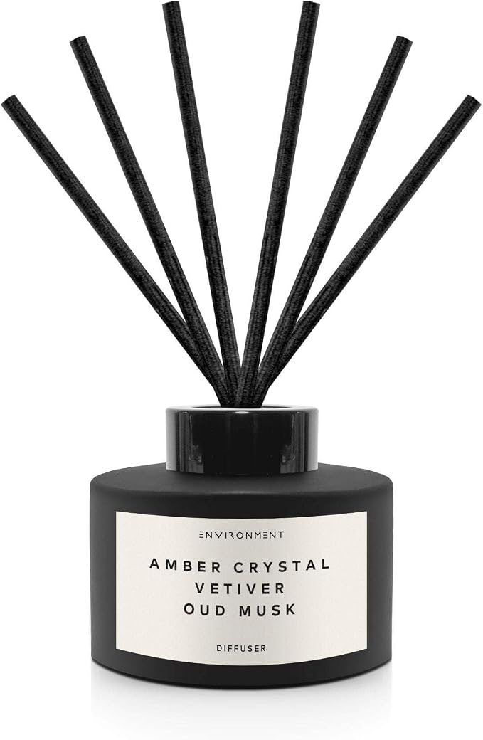 Environment Inspired by Designer Perfume BR540 Reed Diffuser, 200ml Luxury Scented Aromatherapy (Amber Crystal | Vetiver | Oud Musk) Reed Diffusers for Home, Diffusing Oil, Home Fragrance Products