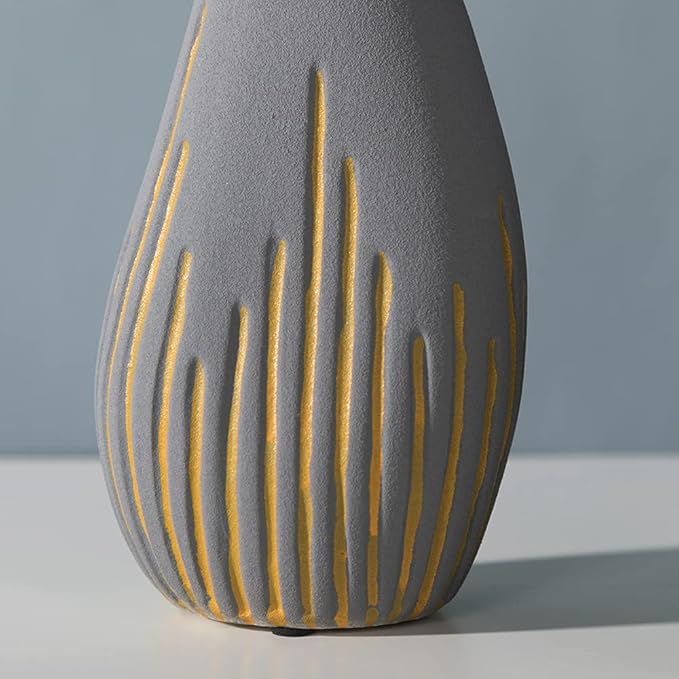 'Teardrop' Modern Ceramic Vase, Contemporary Minimalistic Design, Unique Elegant Flower Vase, Decor for Living Room Bedroom, Kitchen, Home and Office (Large)