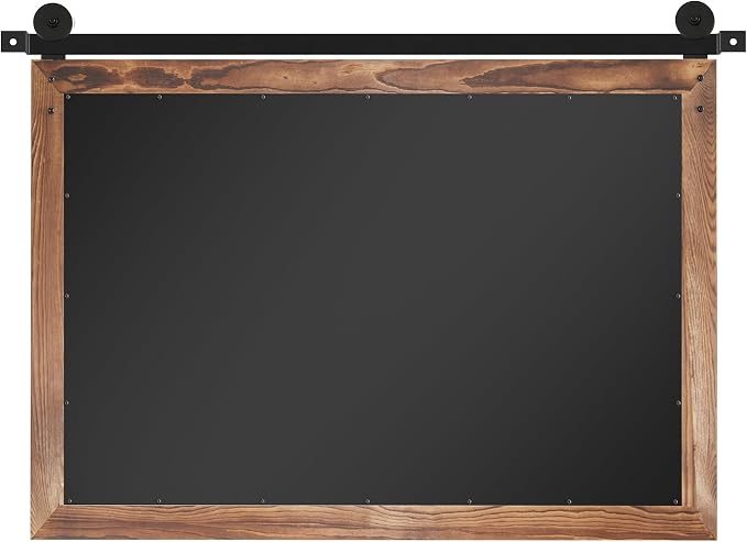COGOOD Bathroom Mirrors for Over Sink - 42" x 29" Farmhouse Barn Door Mirror for Living Room, Entryway, Bedroom, Vanity Wall Decor Brown