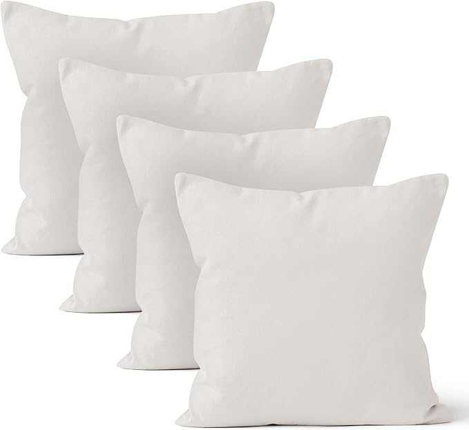 Encasa XO Throw Pillow Covers 24x24 in Set of 4 Light Grey | No Inserts | Cotton Pillow Covers for Living Room, Bed, Sofa, Couch | Decorative Cushion Covers with Improved Zipper