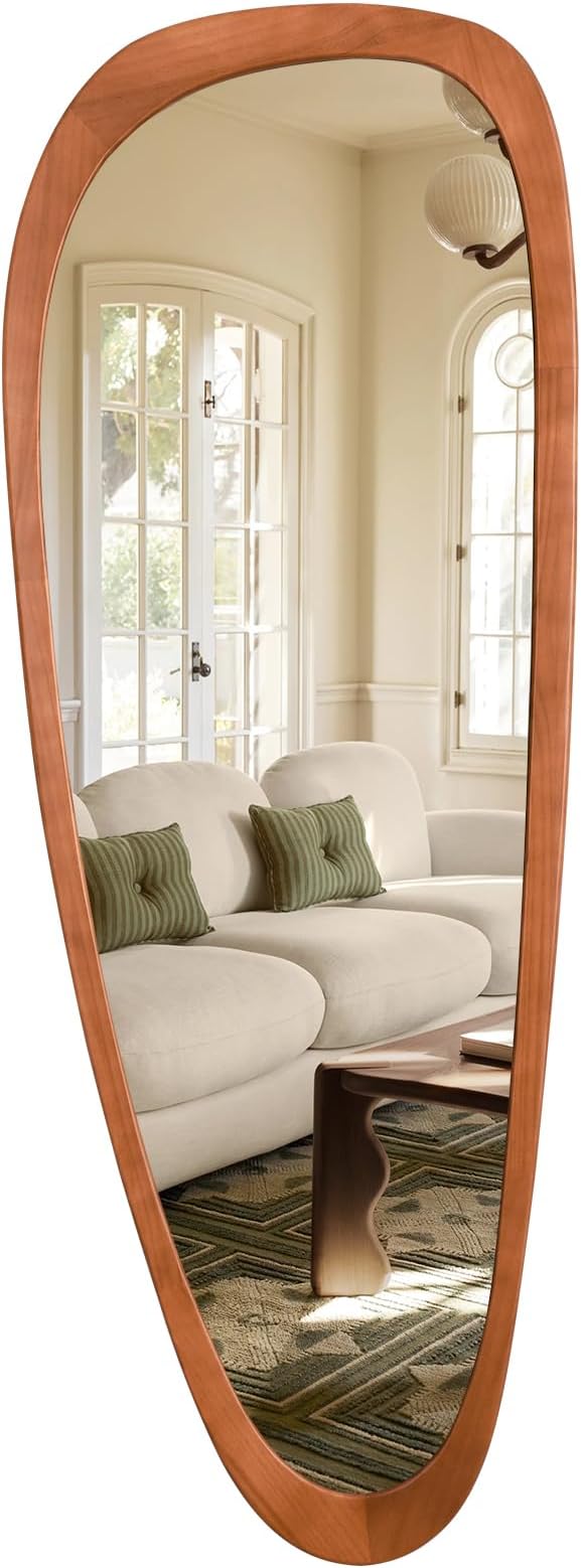 WallBeyond Asymmetrical Mirror, Irregular Mirror Full Length, Boho Wall Mirrors Decorative for Bedroom Living Room Entryway Hall, Mid Century Modern Decor 60" H x 22" W