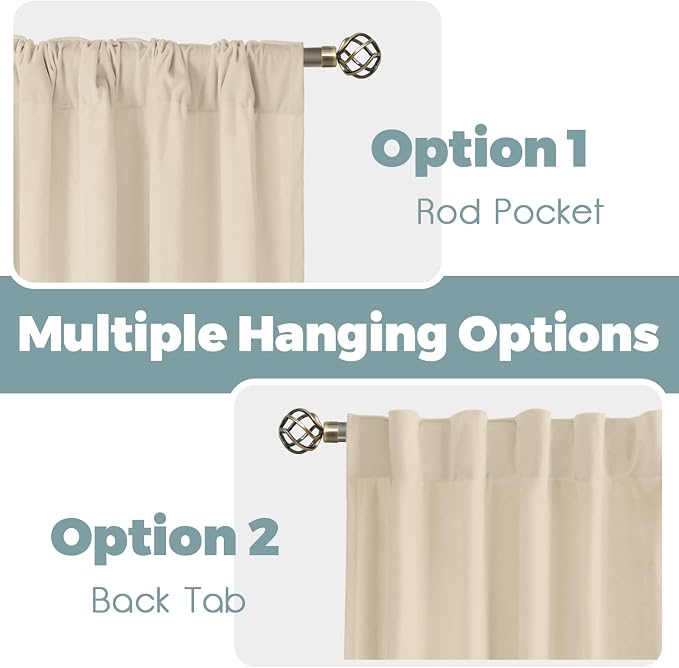 BGment Cream Beige Velvet Curtains 102 Inches Long for Living Room, Thermal Insulated Room Darkening Velvet Drapes Window Treatment with Back Tab and Rod Pocket, Set of 2 Panels, 52 x 102 Inch