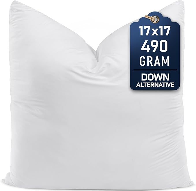 Utopia Bedding Throw Pillows (Set of 1, White) – 17 x 17 Inches Down Alternative Pillows for Bed, Sofa, and Couch - Fluffy Decorative Stuffer Pillow for Indoors & Outdoors