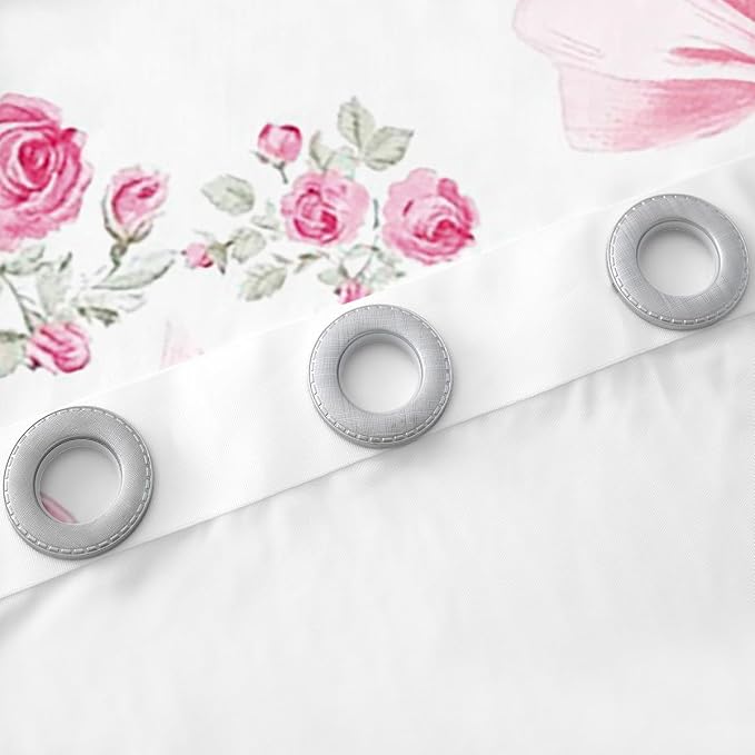 Erosebridal Girly Bowknot Curtain 38" Wx45 L,Watercolor Pink Rose Bow Window Treatments,Cute Bowknot Girls Women Window Curtain Princess Style Bow 30%-50% Blackout Curtains for Bedroom