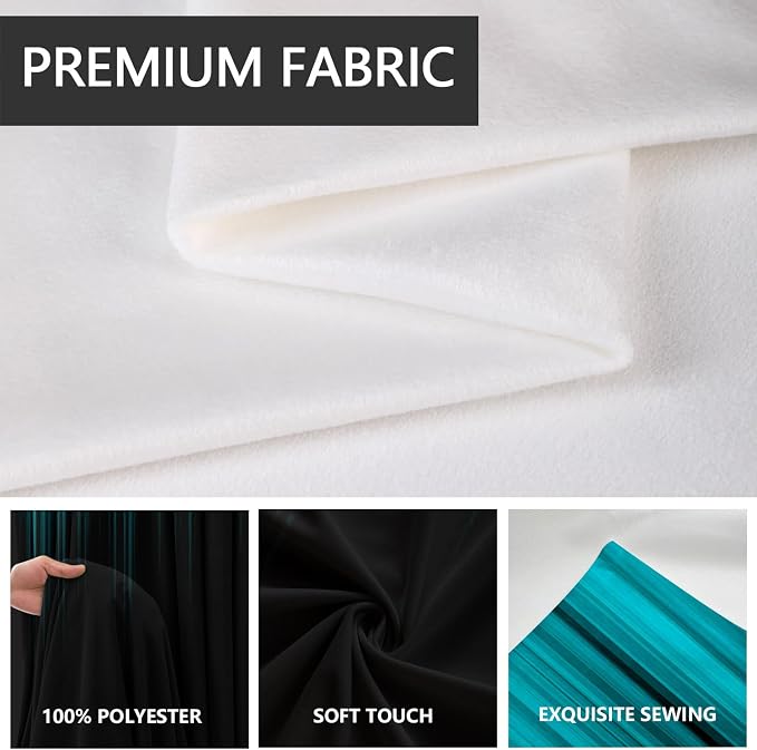 AAtter Teal and Black Window Curtains, 2 Panels, Wide Long 52" W x 84" L | Turquoise Modern Rod Pocket Drapes, Abstract Ombre Striped Style, Dark Aqua Design, Large Living Dining Room Decor for Men