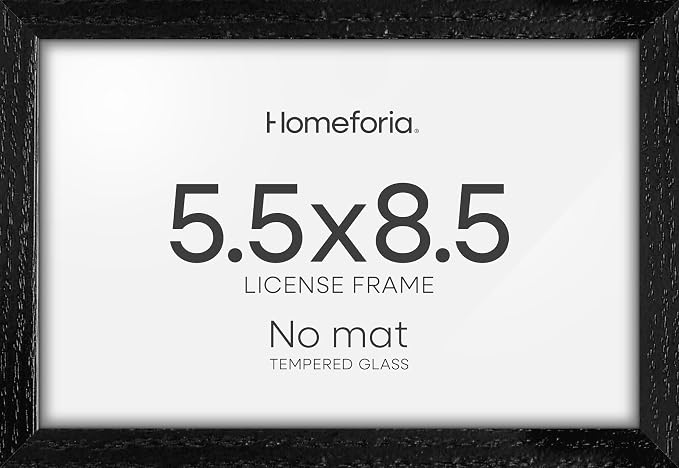 Homeforia 5.5x8.5 Business License Frame Black, High End Oak 5.5 by 8.5 Wood Certificate Frame, 8.5 x 5.5 Document Frame for Wall or Tabletop, Wooden Picture Frames, Tempered Glass, Wall Kit, Set of 3