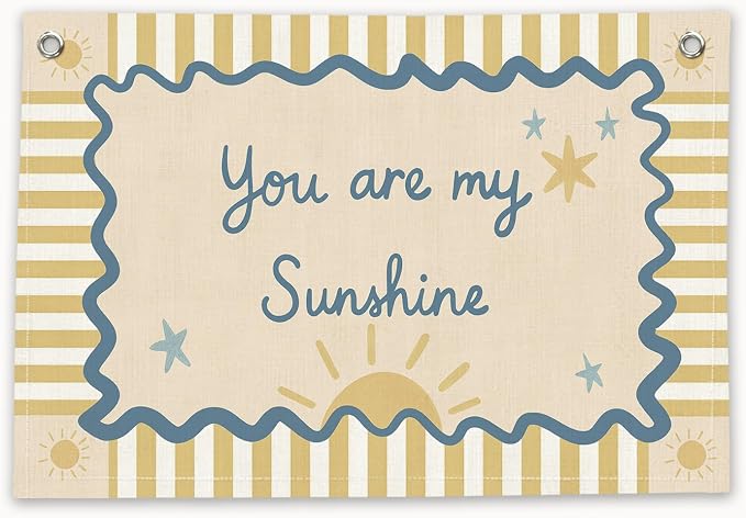 RTXLEZM Boho Sunshine Nursery Decor, You Are My Sunshine Banner | Kids Positive Affirmations Wall Art Prints for Toddler Boys Girls Nursery Room Bedroom Playroom Decor, 20x30 Inch
