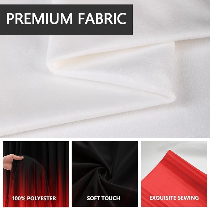 AAtter Red and Black Ombre Short Kitchen Curtains 27.5" W x 36" L, Gothic Dark Anime Tier Drapes for Small Windows, Rod Pocket Abstract Art Gradient Fabric, 2 Panels Set