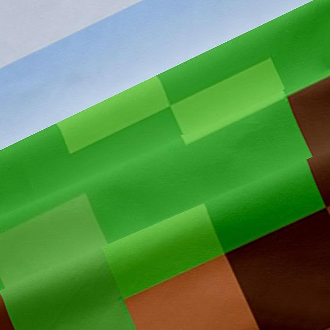 Castle Fairy Pixel Grid Miners Window Curtain | Pixelated Games Window Drapes for Men Bedroom Decor,Geometric Grid Blackout Curtains Brown Green Army Camo Living Room Top 2 Panels,52Wx63L