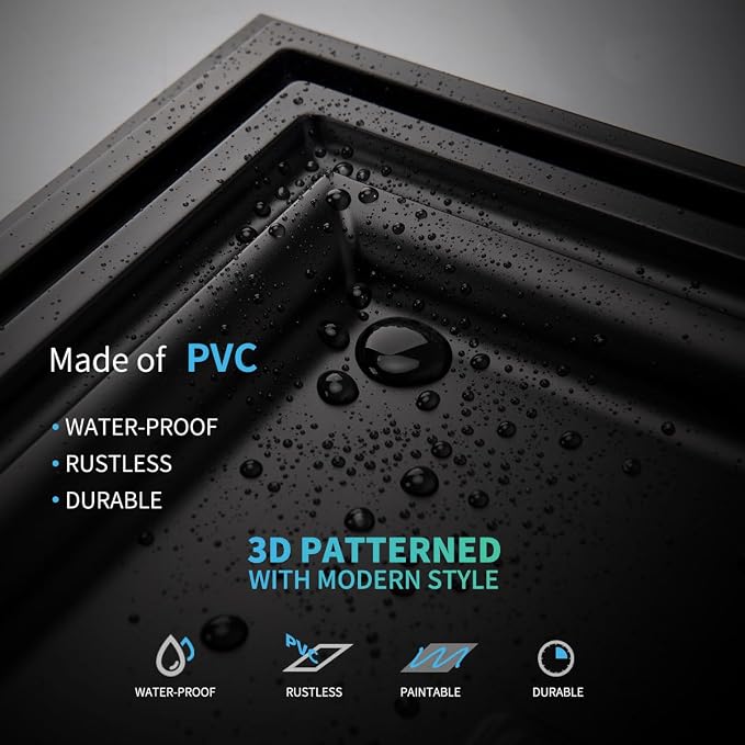 Art3d 12-Pack Drop Ceiling Tiles, 24x28 Inch PVC Panels in Black