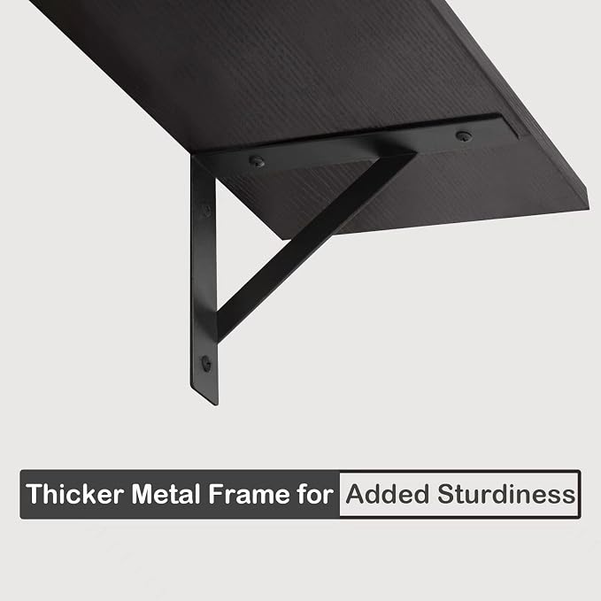 DINZI LVJ Long Wall Shelves, 39.4Inch Wall Mounted Shelves Set of 2, Extra Large Wall Storage Ledges with Sturdy Metal Brackets for Living Room, Bathroom, Bedroom, Kitchen, Espresso