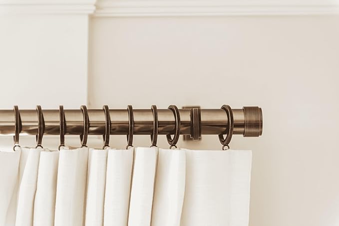 BlastHome® Non-Adjustable Luxury Extra Long Curtain Rod, 1 ¼” Rod Set, 13 foot Fixed Length (Three Rods Connect for a Seamless Look), Oil Rubbed Bronze