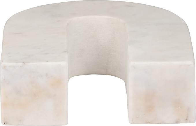 Sagebrook Home White Marble Decorative Arch Sculpture – Modern Stone Accent for Home, Office, Bedroom, Living Room – 6x2x7 Inch