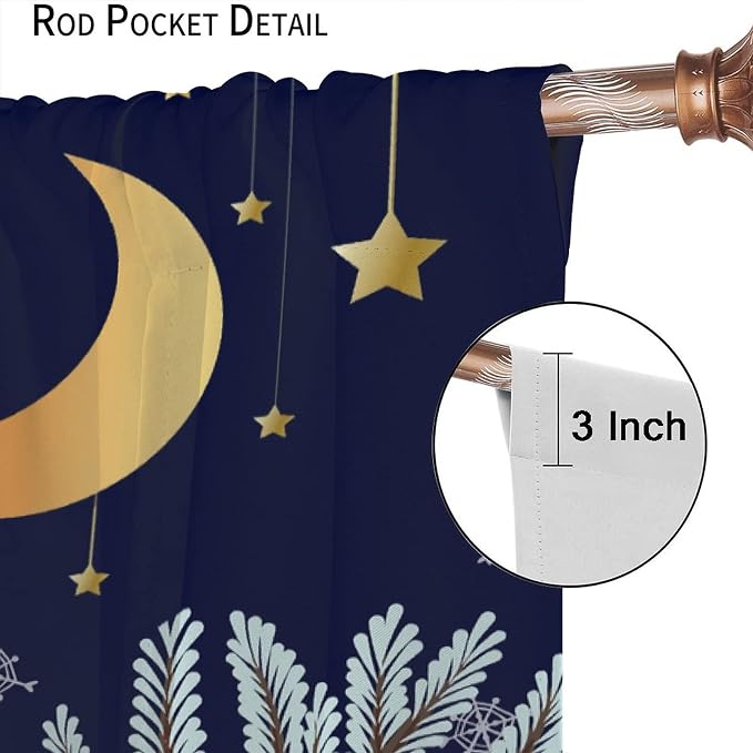 Rustic Animal Curtains, Wild Forest Animal Bear Fox Deer Kids Window Treatments for Living Room Bedroom, Farmhouse Woodland Blackout Drapes 2 Panel Sets, 72x63 Inch
