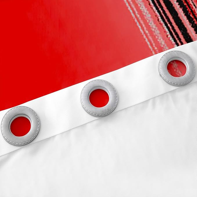 jejeloiu Red and Black Curtains for Bedroom Living Room for Kids Ombre Red Blackout Curtains (2 Panels, 52 x 90 Inch) Messy Rust Darkening Drapes Decor Abstract Art Window Treatments