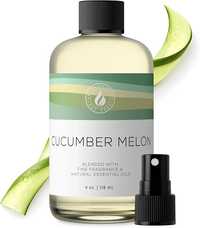 Aroma Country Cucumber Melon Luxury Diffuser Oil Refill (4 Fl Oz) | Hotel-Inspired • Long-Lasting Home Fragrance • for Aromatherapy, Reed Diffusers, Diffuser Machines & Room Sprays
