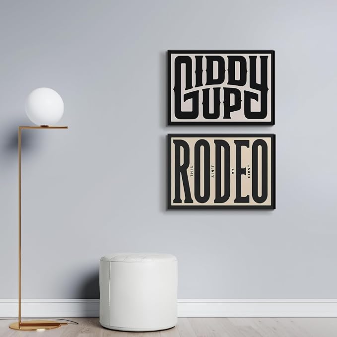 Framed Western Wall Art Vintage Southwestern Canvas Wall Decor This Ain't My First Rodeo Wall Art Southwestern Country Ranch Poster Trendy Modern Cowboy Cowgirl Picture Print(12x16in)