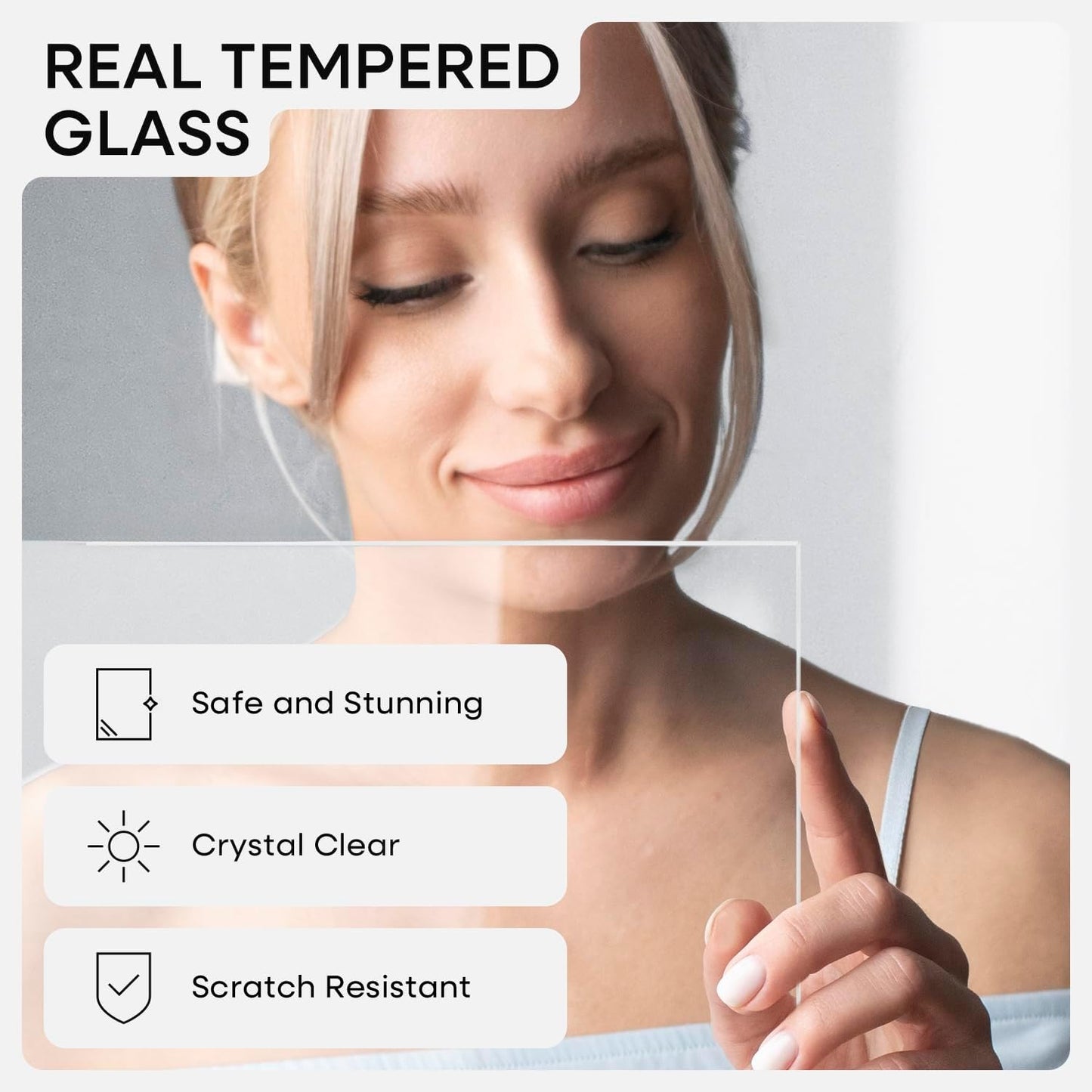 Homeforia A4 Picture Frame White Wood, High-End Oak 8.3 x 11.7 White Poster Frames Matted to 5.8 by 8.3 Photo, 8.3x11.7 Size Wooden Frame with Mat for 5.8x8.3 Print, Tempered Glass, Wall Kit, Set of 1