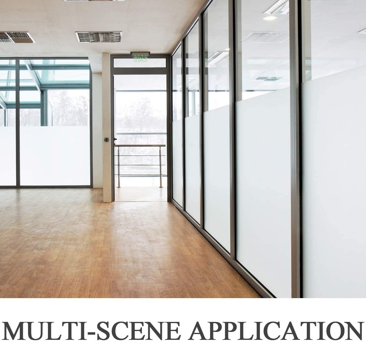 HIDBEA Frosted Window Privacy Film Non-Adhesive, Reusable Window Glass Films Heat Control Self Static Cling Removable Window Stickers for Home Office Living Room (White Frosted, 35.4 Inch x 6.5 Feet)