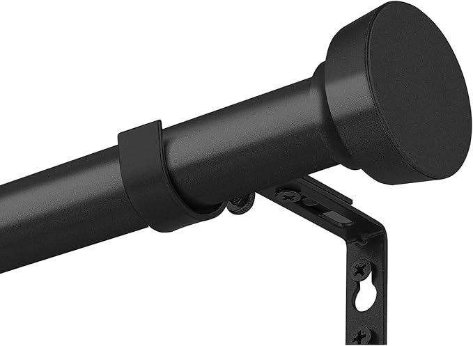 Rustic Curtain Rod, Industrial Curtain Rods for Windows 144 to 168 Inches, Blackout Wrap Around Curtain Rod, for Indoor and Outdoor, Simple Modern Design, 30 to 168 Inches, Black