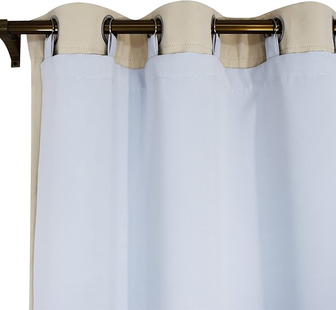 ENJOYBRIDAL Blackout Curtain Liner 50x80 Inch for 84 Inch Curtains, Thermal Insulated Drape Liner with 16 Rings, Room Darkening & Privacy Protection Curtain Liner